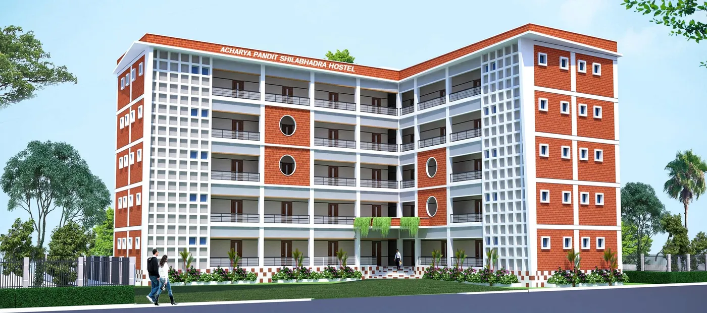 Architectural rendering of the proposed five-storey Acharya Pandit Shilabhadra Hostel
