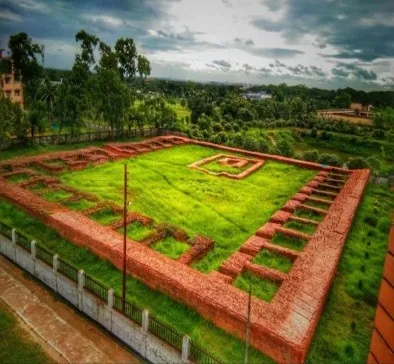 The brick foundations of Latikot Mura seen from above